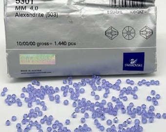 Perles biconiques en cristal Swarovski® ALEXANDRITE, 4 mm, réf. 5301 / 5328