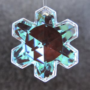 SWAROVSKI® Crystal Snowflake Prism, Strass Article# 8811 25MM, Aurora Borealis, Snowflake, Genuine Lead Crystal, Suncatcher