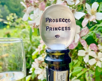 Stamped Prosecco Spoon: Recycled Vintage Champagne Fizz Keeper
