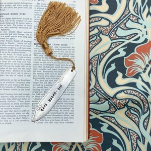 Handcrafted Silver Plated Bookmark: Cats, Books & Gin