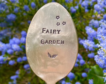 Fairy Garden, Magical Garden Marker, Children's Fairy Garden, Fairies Upcycled Repurposed Antique Spoon - Garden Lover Gift