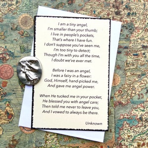 Pocket Token Guardian Angel Keepsake & Poem - Ser querido, Amistad, Amuleto de buena suerte, Viaje seguro, Cumpleaños, Amigo, Regalo de favor de boda