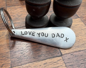 Love You Dad Keyring: Handmade Antique Cutlery Key Fob