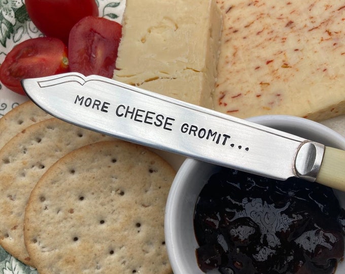 Vintage Silver Plated Cheese Cutter: 'More Cheese Gromit' Gift, Fun Cheese Lover Birthday or Christmas Gift
