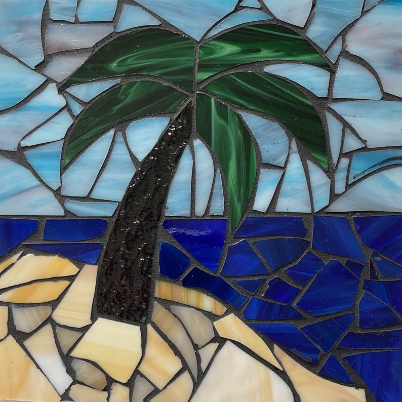 Two Kits 8x8 Palm Tree & Turtle Mosaic Kit Etsy