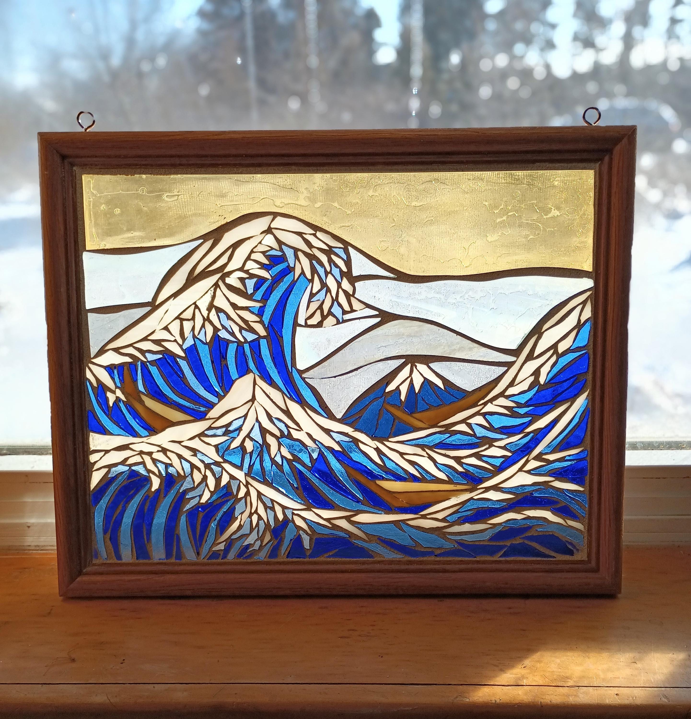 The Great Wave off Kanagawa Stained Glass Mosaic: Artwork