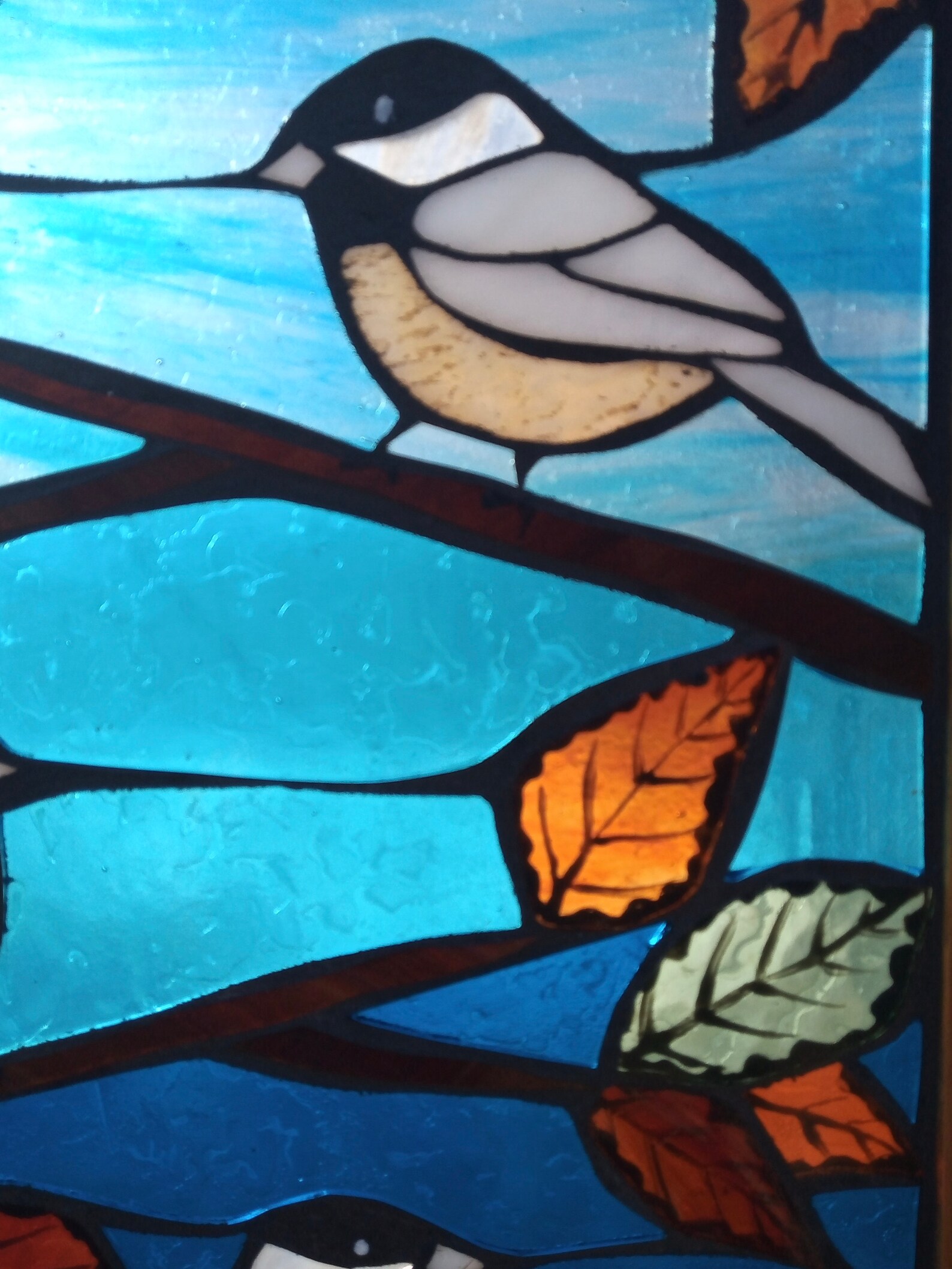 Stained Glass Chickadees in Tree Mosaic Panel for Hanging in - Etsy Canada
