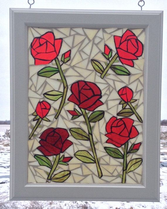 Canada Flag Stained Glass Mosaic Window Hanging
