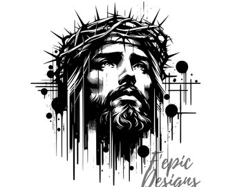 Jesus PNG Digital Jesus Crown of Thorns Jesus Design Christian png Jesus Design for shirts Saviour christian jpg jesus christ png