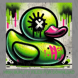 Graffiti Rubber Ducky PNG Design, Hip Hop Duck, Rubber Ducky, Sublimation, Great for Tumblers, T-shirts and More! image 1