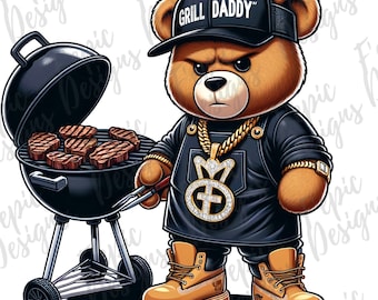 Grill Daddy Teddy Bear Graffiti – Hip Hop PNG, JPEG (Digital Download)