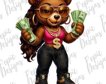 Hip Hop Teddy Bear Graffiti - PNG, JPEG (Digital Download)