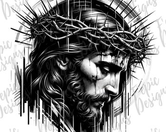 Jesus PNG Digital Jesus Crown of Thorns Jesus Design Christian png Jesus Design for shirts Saviour Jesus jpg jesus christ png Religious