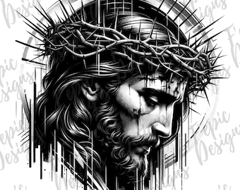 Jesus PNG Digital Jesus Dornenkrone Jesus Design Christian png Jesus Design für Hemden Retter Jesus jpg Jesus Christus png Religiös