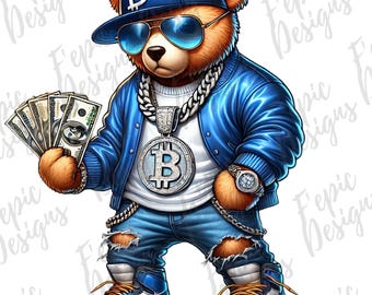 Hip Hop Teddy Bear: Graffiti Rapper Design (Digital Download)