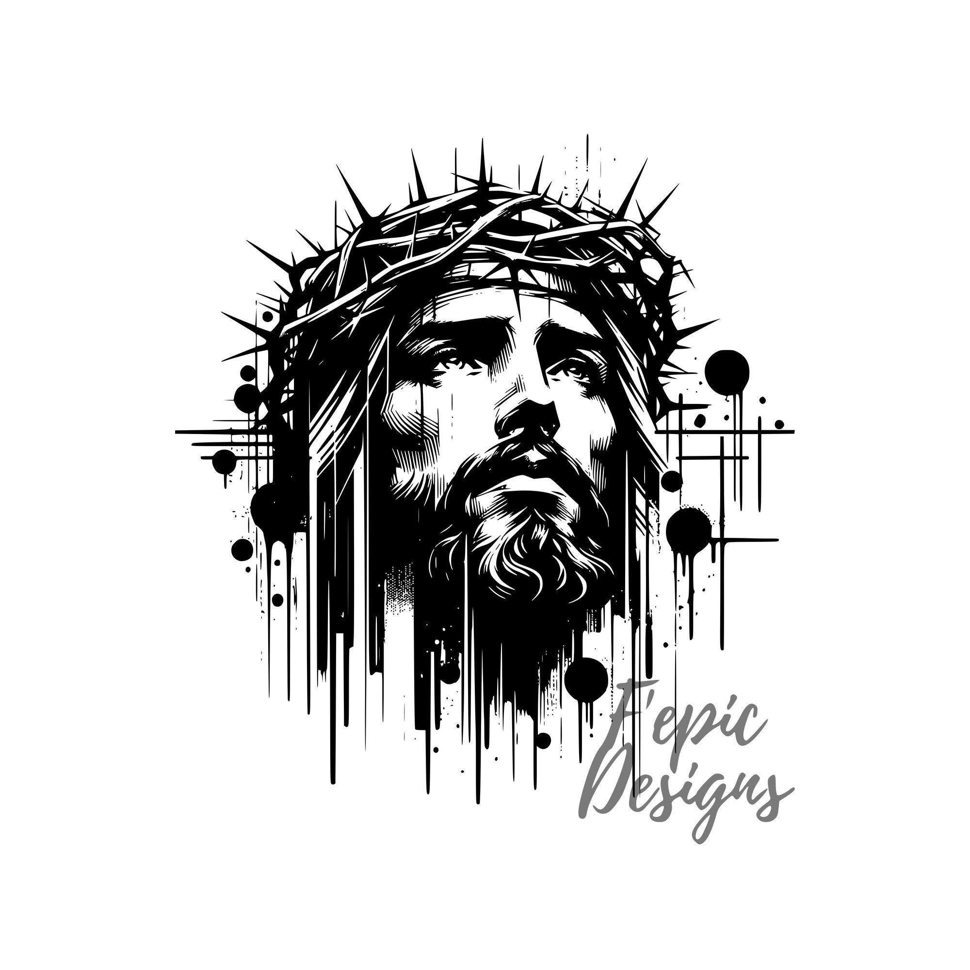 Jesus PNG Digital Jesus Dornenkrone Jesus Design Christian png Jesus Design for shirts Retter christlichen jpg Jesus Christus png