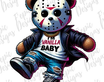 Vanilla Baby Hip Hop Teddy Bear, Funny Parody Teddy, digital download, Sublimation best for Tees and More!