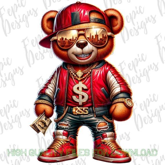 TRIPSHION SANTA BEAR LOGO GRAPHIC フーディー 9colors Hip Hop Teddy Bear San Francisco Graffiti Cartoon - Digital
