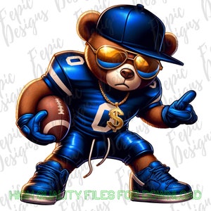 Hiphop voetbal graffiti beer cartoon-digitale download png, jpeg - voetbalbeer-thema - ideaal voor T-shirts, hoodies en meer