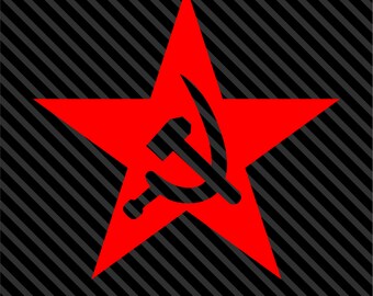 Choose Size /& Color Hammer and Sickle Vinyl Sticker Decal Communist People