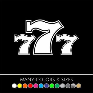 Gambling Lucky 777 Sticker - for Wall, car, truck, laptop, decal, Vinyl Car Sticker - Many Colors and Sizes