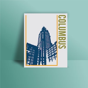 COLUMBUS print, Columbus Poster, Wall art, Columbus skyline, Columbus City poster, Art Home Décor