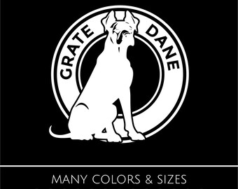 Grate Dane Vinyl Decal – Waterproof Dog Sticker for Car, Laptop, Window, Wall – Multiple Sizes & Colors