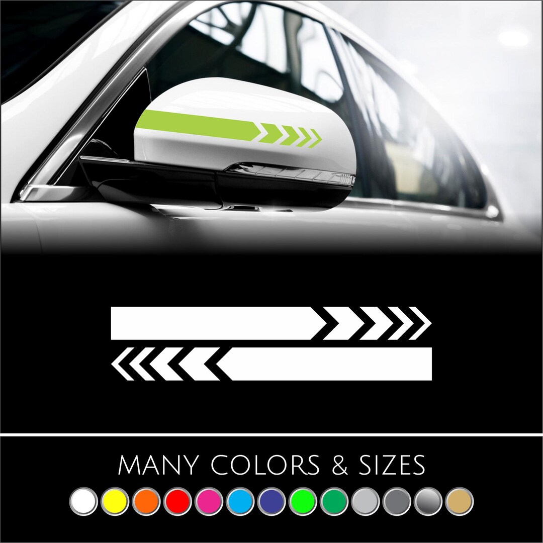 Mirrow Car Sticker Set of 2 Car Side Mirror Auto SUV Vinyl Graphic Sticker Decal Stripe ...