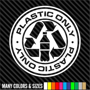 Plastic Recycling Decal Sticker e-cycle - Home & Office Use! Choose Size!