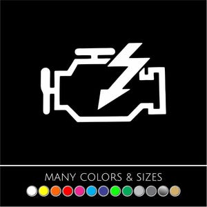 Check Engine Light, Wall, Window, Car Truck JDM Sticker Decal - Colors & Sizes