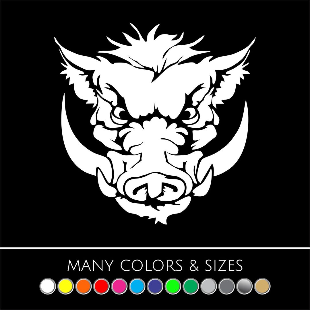 Hog Sticker - Tribal Decal, Boar, Wild Pig, Tattoo, Design Window ...