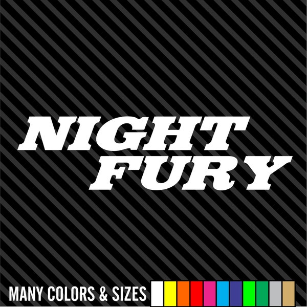 NIGHT FURY vinyl decal car window laptop sticker - dragon name, Race Cars Turbo JDM Honda  - Sizes And Colors