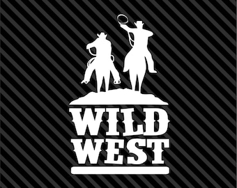 Wild West - American Frontier - Cowboys - Decal Sticker Car Decal Laptop Decal - Choice of Colors & Sizes