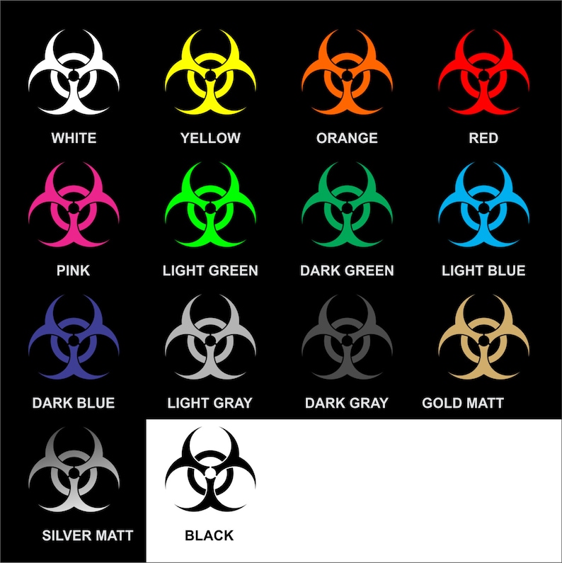 Biohazard vinyl die cut decal sticker cur truck wall Choose Size and Color
