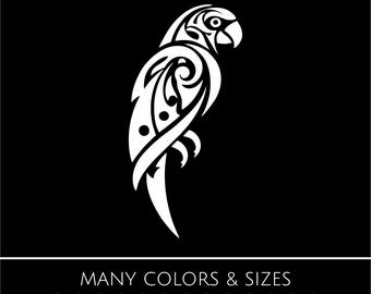 Tropical Parrot Vinyl Decal | Colorful Bird Sticker | Car, Truck, Laptop, Water Bottle Decal