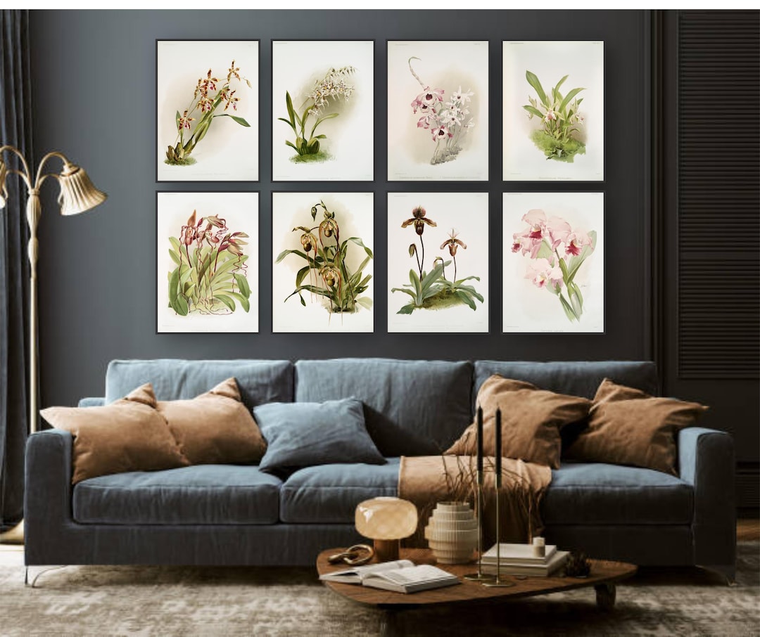 Set of 8 Vintage Botanical Flower Prints – Antique Floral Illustration ...