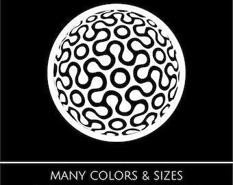 Geometric Orb Vinyl Decal | Abstract Circular Pattern Art | Modern Minimalist Sticker for Car, Laptop & Decor