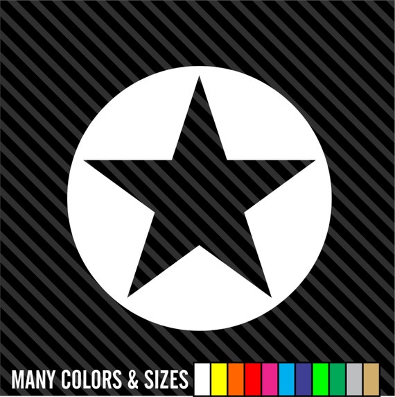 2 Army USMC Military JEEP or Willys Star Vinyl Decals SELECT COLOR /& SIZE