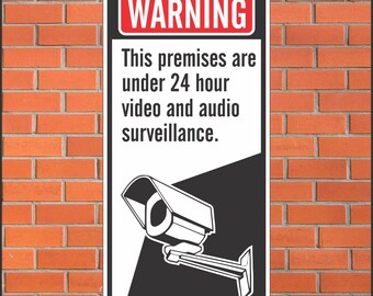 Property Under 24 Hr CCTV Surveillance Sign - You Are Watched, Trespassers Will Be Shot - Aluminum 12x8in