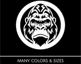 Gorilla Decal | Street Art Style Sticker | Laptop, Car, Water Bottle Sticker