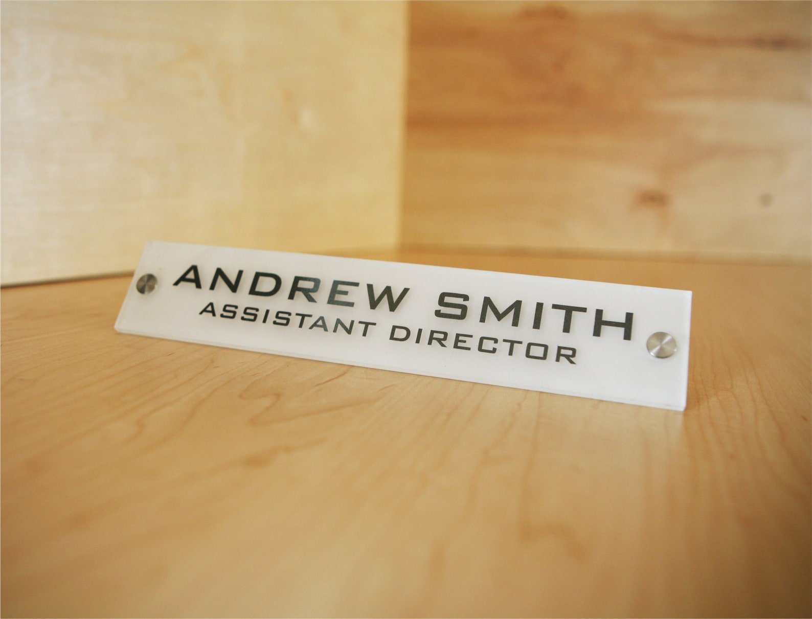 Personalized Office DESK SIGN Name Plate. Modern Stainless Etsy
