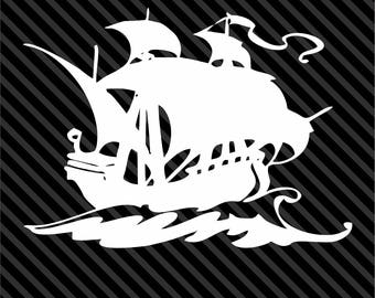 Ship Decal Sticker Anchor Sail Boat Sticker Car Decal Laptop Decal - Choice of Colors & Sizes