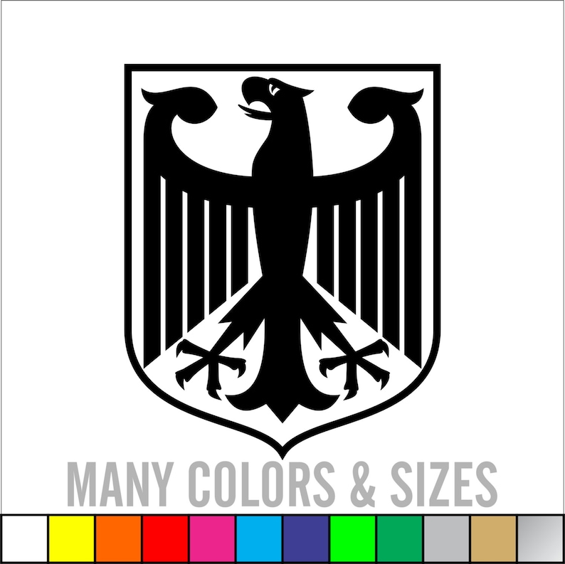 German Eagle Crest Deutschland Germany Flag Panzer Decal Sticker Sizes/Colors image 1