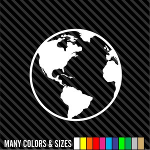 Earth Globe Planet Earth Star Sun Vinyl Decal Sticker Window Wall Car Sign Car Decal / Sizes and Colors