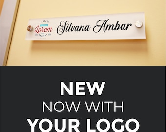 Custom Logo Office Wall Name Plate – Personalized Acrylic / Metal Full‑Color Sign – Custom Name & Title and Logo - Gift for Your Office