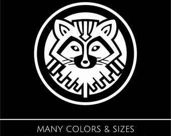 Raccoon Vinyl Decal Sticker | Cute Raccoon Car & Laptop Sticker | Forest Animal Vinyl Art