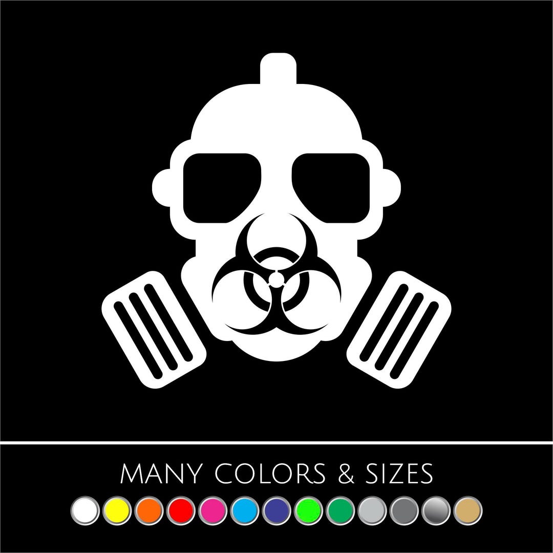 Bio Hazard Gas Mask Sticker - Decal, Laptop, Car, Window, Any Smooth ...