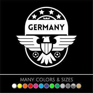 German Eagle Soccer Crest Deutschland Germany Flag Panzer Decal Sticker Sizes/Colors