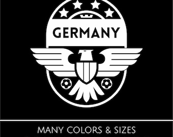 German Eagle Soccer Crest Deutschland Germany Flag Panzer Decal Sticker Sizes/Colors