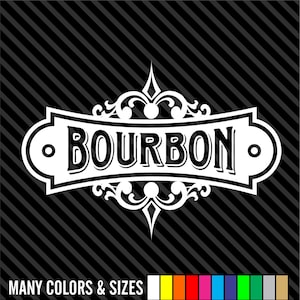 Bourbon Whiskey Scotch Drink Decal - Wall Decal - Vinyl Decal - Wall Art - Decals - Available in Multiple Sizes and Colors.